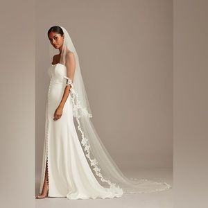 Cathedral Veil with Lace Appliqué